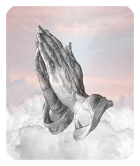 Praying Hands Clouds Pink